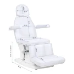 Sillón cama eléctrico profesional de pedicura KATE, blanco frío (4 motores) (1)